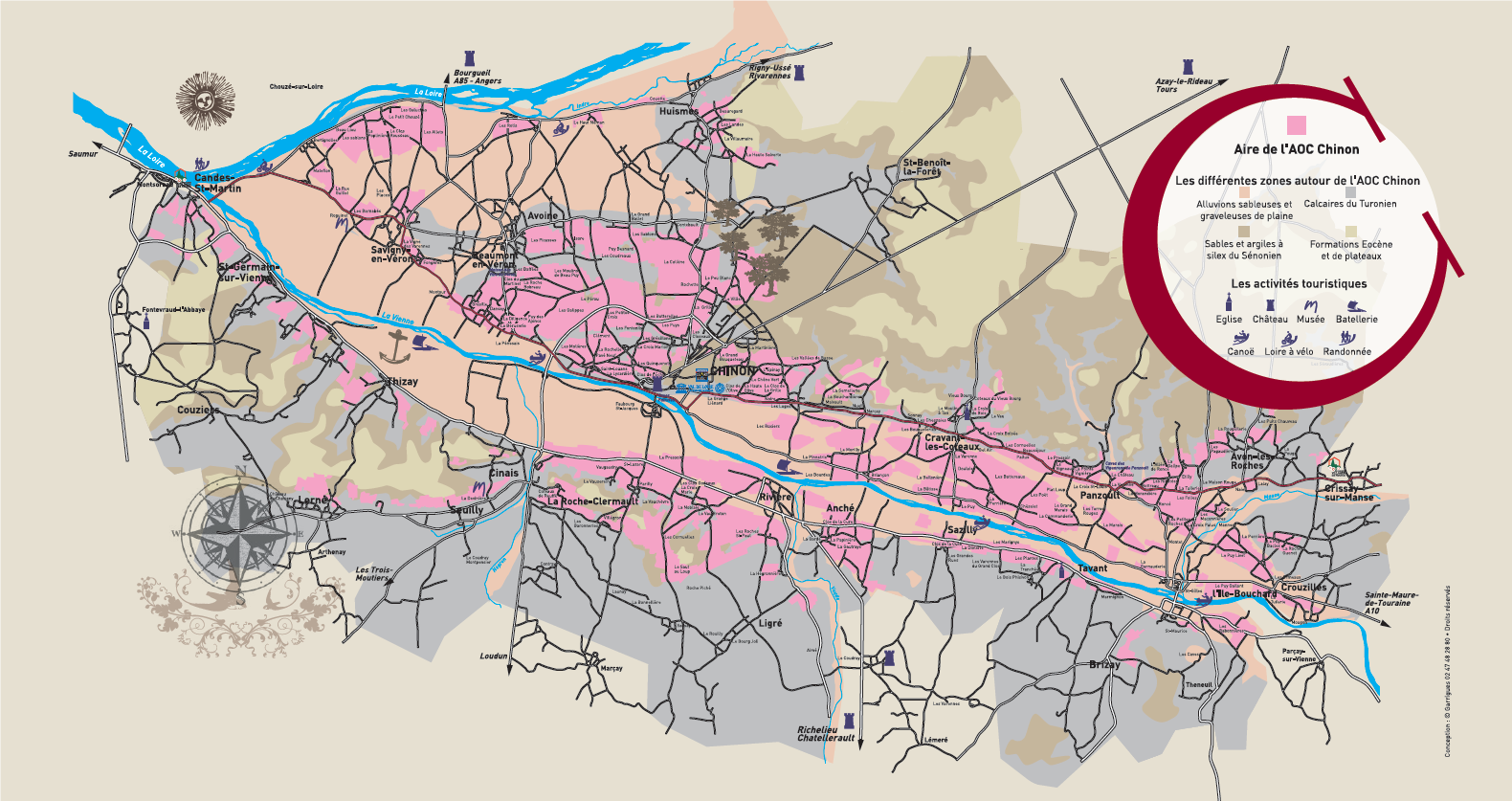 Carte de l'AOC Chinon